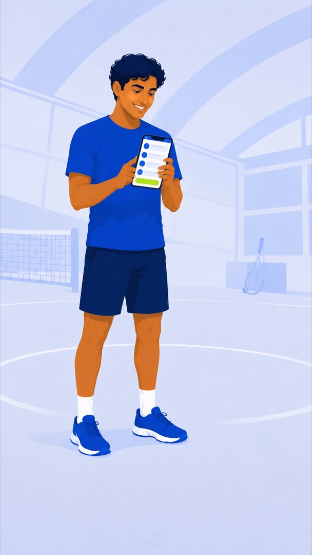 A player setting up a game on his phone
